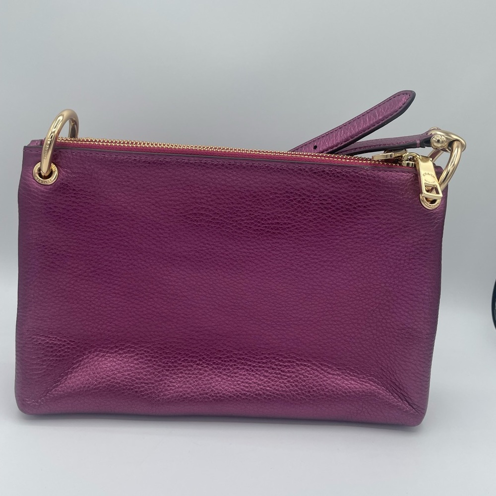 Coach Crossbody Bag in Burgundy with Gold Hardware - Picture 5 of 13